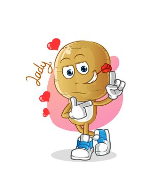 Patates kafalı karikatür çizimi. karakter vektörü