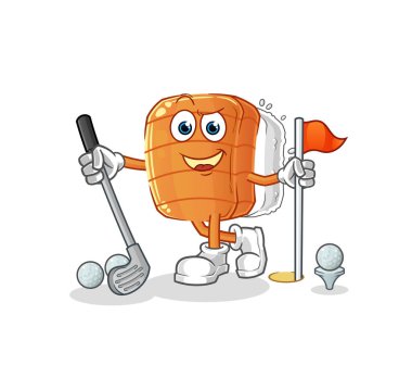 Suşi golf oynuyor. çizgi film karakteri