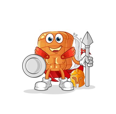 Suşi Spartalı karakter. çizgi film maskotu vektörü