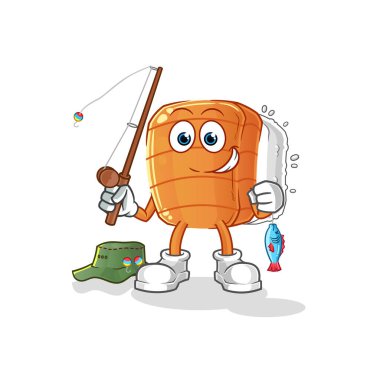 Suşi balıkçısı illüstrasyonu. karakter vektörü