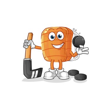 Suşi hokey oynuyor. çizgi film karakteri