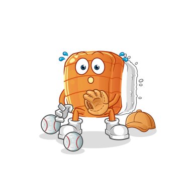 Suşi beyzbol yakalayıcı çizgi filmi. çizgi film maskotu vektörü