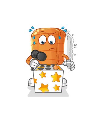 Suşi oyunu bir köstebek maskotunu öldürdü. çizgi film vektörü