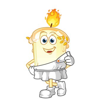 Mum ve Yunan giysileri. çizgi film maskotu vektörü