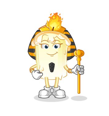 Eski Mısır çizgi filmi mumu. çizgi film maskotu vektörü