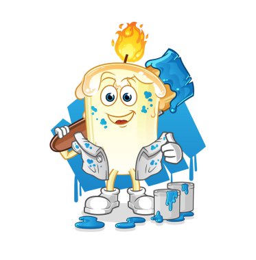 Mum ressamı illüstrasyonu. karakter vektörü