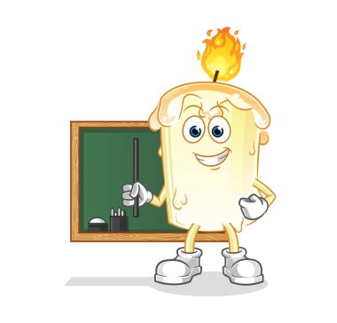 Mum öğretmeni vektörü. çizgi film karakteri