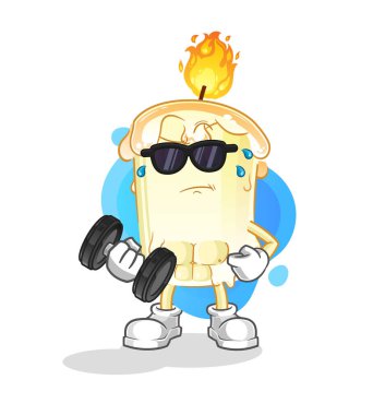 Mum kaldırma vektörü. çizgi film karakteri