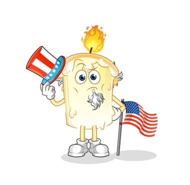 Mum Sam Amca karakteri. çizgi film maskotu vektörü