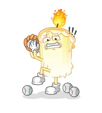 Mum beyzbol sürahi çizgi filmi. çizgi film maskotu vektörü