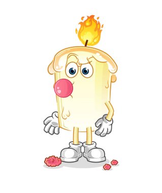 Mum sakız çiğneme vektörü. çizgi film karakteri