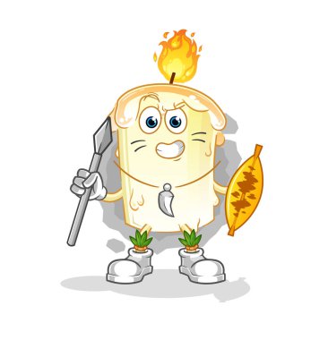 Mum Afrikalı kabile maskotu. çizgi film vektörü