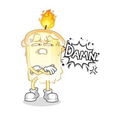 candle very pissed off illustration. character vector