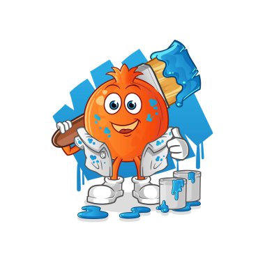 Nar ressamı çizimi. karakter vektörü