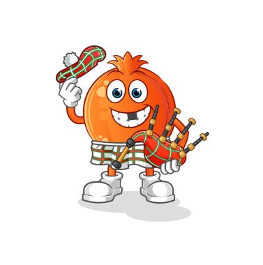 Gayda vektörlü nar viskisi. çizgi film karakteri