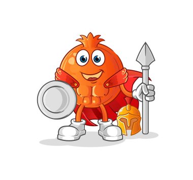 Nar Spartalı karakteri. çizgi film maskotu vektörü