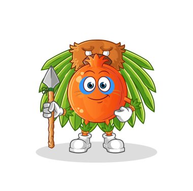 Nar kabilesinin maskotu. çizgi film vektörü