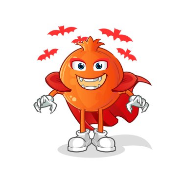 Nar Drakula illüstrasyonu. karakter vektörü