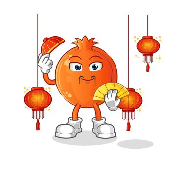 Fener resimli Çin aromalı. karakter vektörü