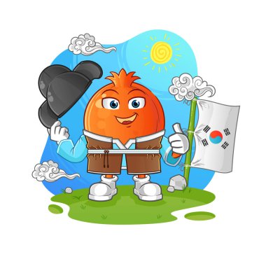 Nar Koreli kültür vektörü. çizgi film karakteri