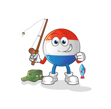 Flaman balıkçı illüstrasyonu. karakter vektörü