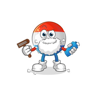 Hollanda bayrağı yüz kıllarını tıraş ediyor. çizgi film karakteri