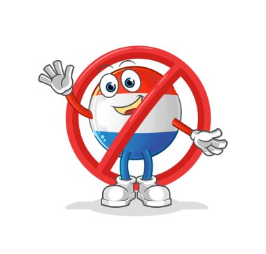 Hollanda bayrağı maskotuna hayır de. çizgi film vektörü