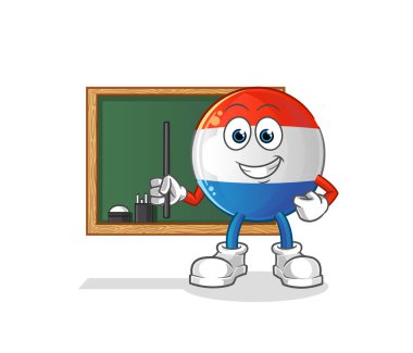 Flaman bayrak öğretmen vektörü. çizgi film karakteri