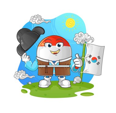 Hollanda bayrağı Kore kültür vektörü. çizgi film karakteri