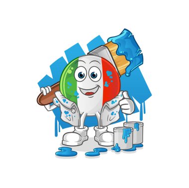 İtalyan bayrak ressamı. karakter vektörü