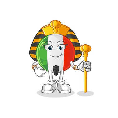 İtalya bayrağı Antik Mısır çizgi filmi. çizgi film maskotu vektörü