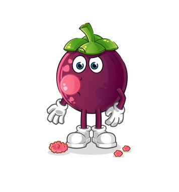 Mangosteen sakız vektörü. çizgi film karakteri