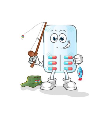 İlaç balıkçısı illüstrasyonu. karakter vektörü