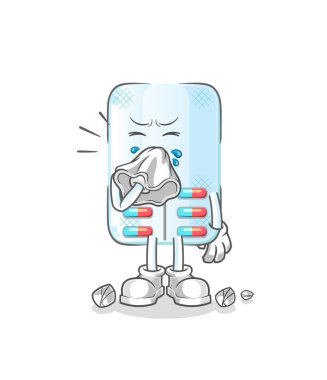 Burun sümküren doktor. çizgi film maskotu vektörü