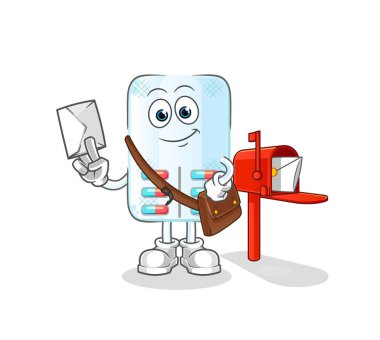 İlaç postacısı vektörü. çizgi film karakteri