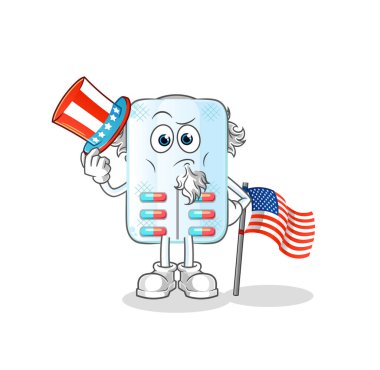 Büyücü Sam Amca karakteri. çizgi film maskotu vektörü