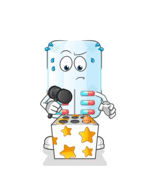 İlaç oyunu bir köstebek maskotunu öldürdü. çizgi film vektörü