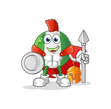 Nijerya bayrağı Spartalı karakteri. çizgi film maskotu vektörü