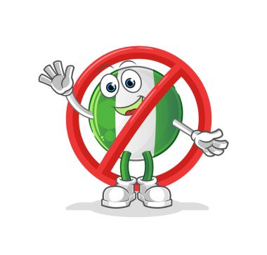 Nijerya bayrak maskotuna hayır de. çizgi film vektörü