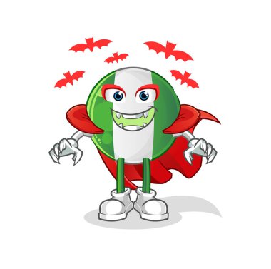 Nijerya bayrağı Drakula illüstrasyonu. karakter vektörü