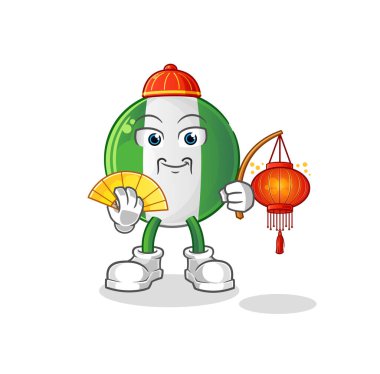 Fener resimli Nijerya bayrağı. karakter vektörü