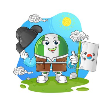 Nijerya bayrağı Kore kültür vektörü. çizgi film karakteri