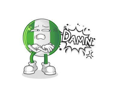 nigerian flag very pissed off illustration. character vector