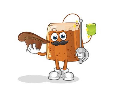 Çay poşeti eskrim karakteri. çizgi film maskotu vektörü