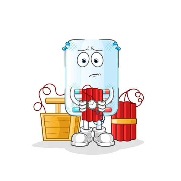 Medicine Holding Dynamite Character Cartoon Mascot Vector — Stock Vector