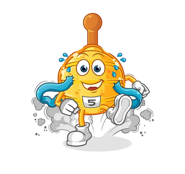 Mel Madeira Personagem Corredor Mergulhador Vetor Mascote Desenhos Animados — Vetor de Stock