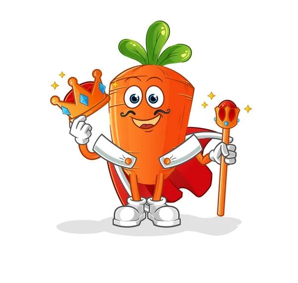 Carrot King Vector Cartoon Character — Stock Vector