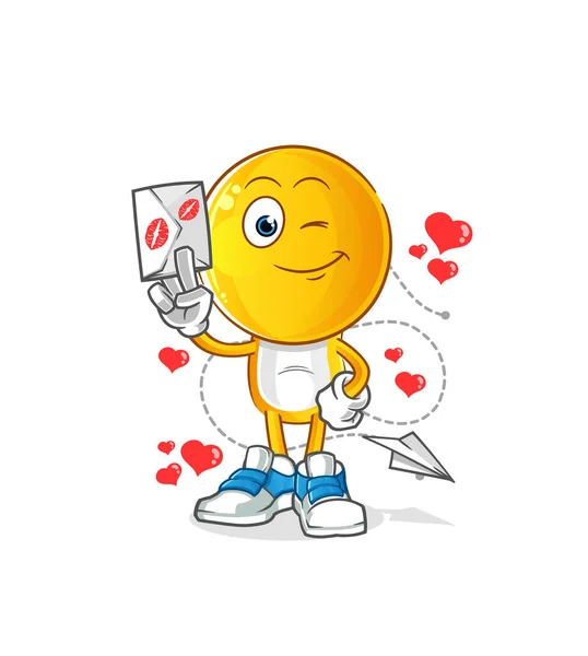 Emoticon Head Cartoon Hold Love Letter Illusion Вектор Символов — стоковый вектор