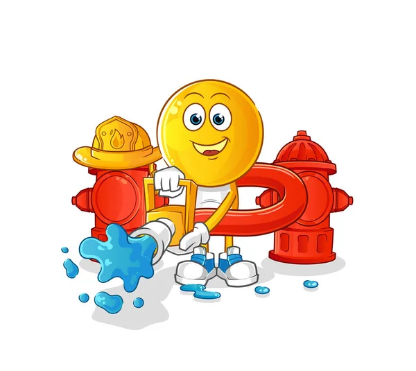 Çizgi film başındaki itfaiyeci vektörü. çizgi film karakteri