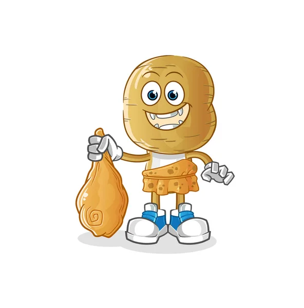 Potato Head Cartoon Ancient Cartoon Mascot Vector — Stock Vector